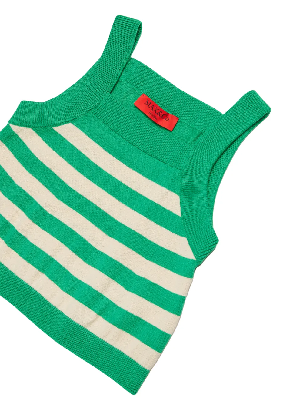 MAX&Co. Kids Gebreide top met logodetail en strepen Groen
