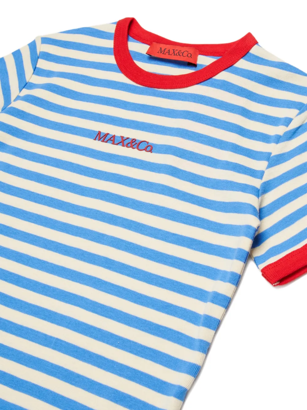  Max&co. Kids Striped Logo T-shirt - Blue 