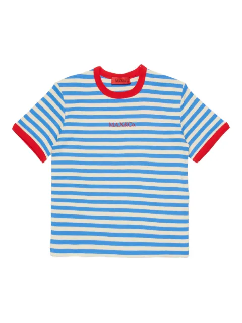 MAX&Co. Kids playera con logo y motivo de rayas