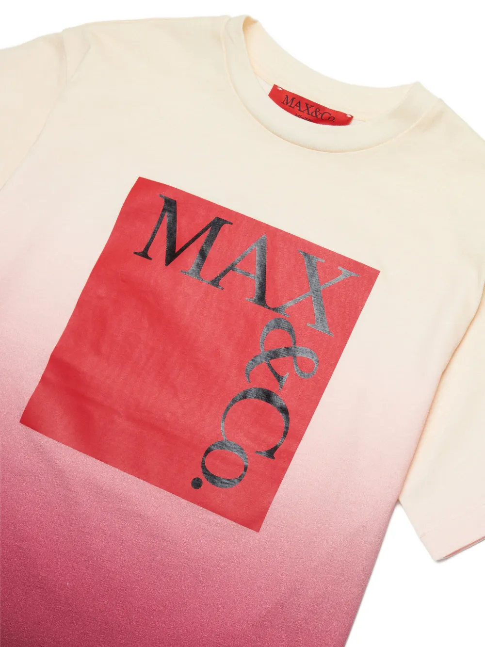  Max&co. Kids Gradient-print Logo T-shirt - Neutrals 