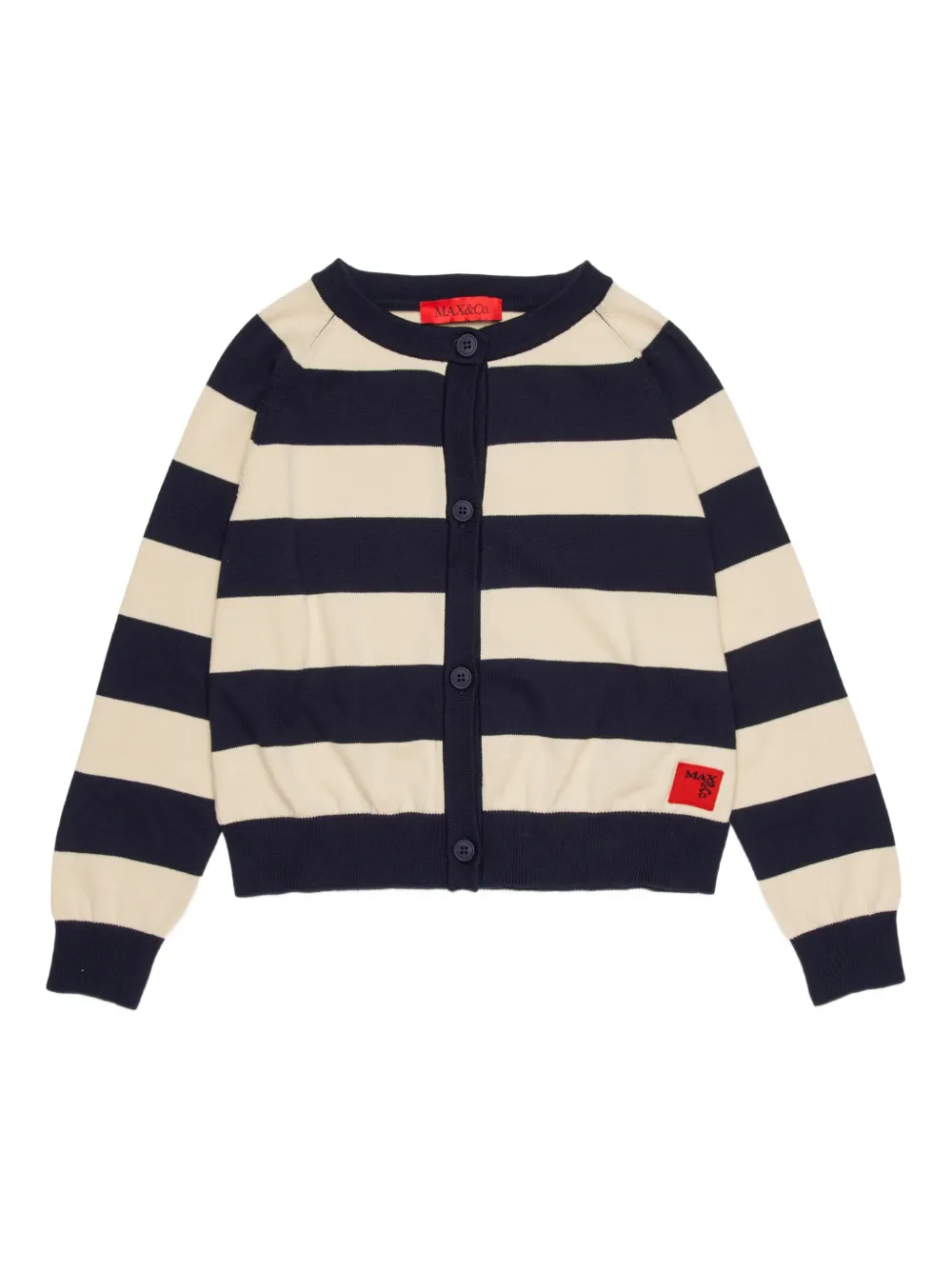 MAX&Co. Kids striped logo cardigan - Black