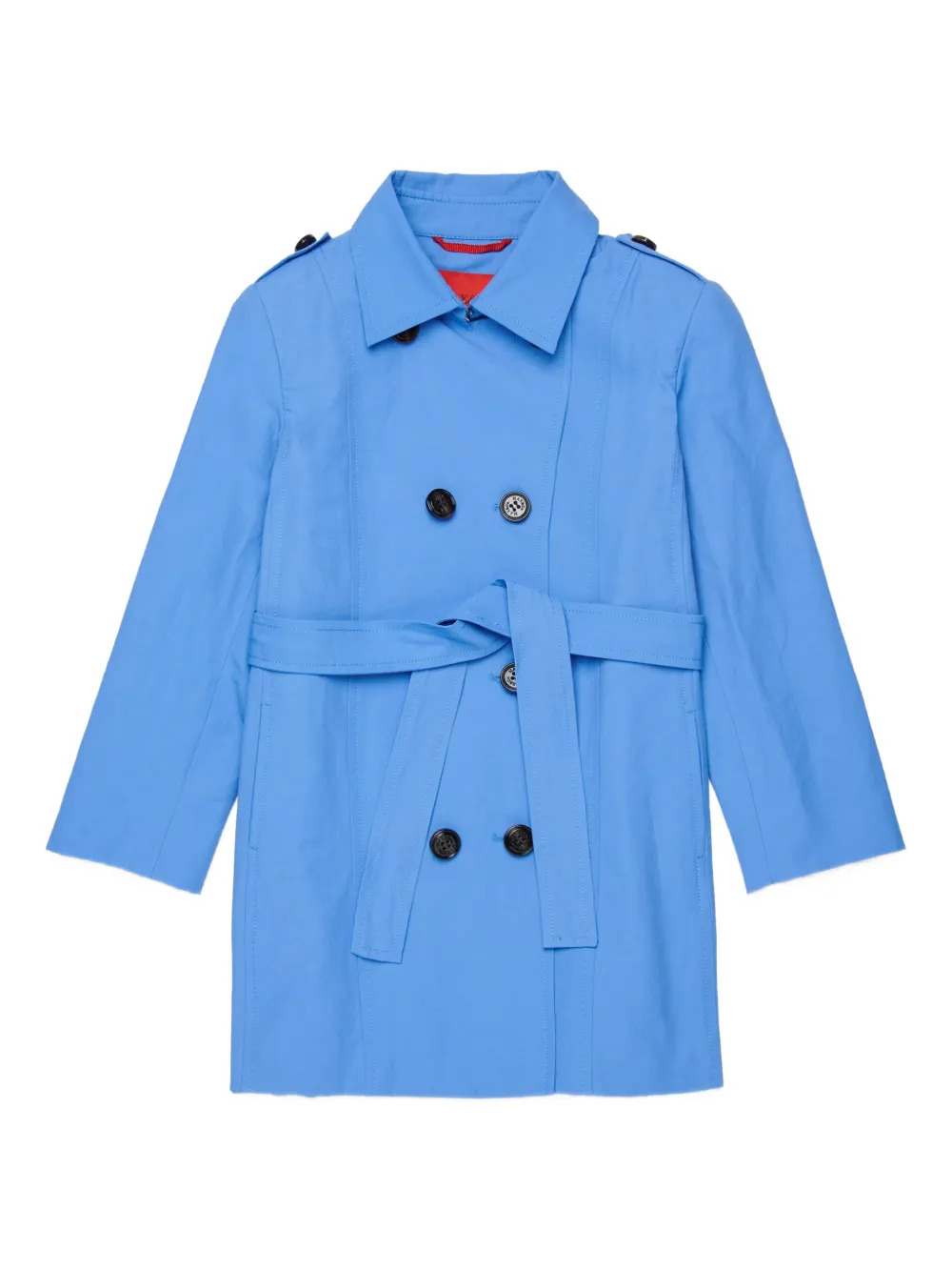 MAX&Co. Kids double-breasted logo-buttons trench coat - Blu