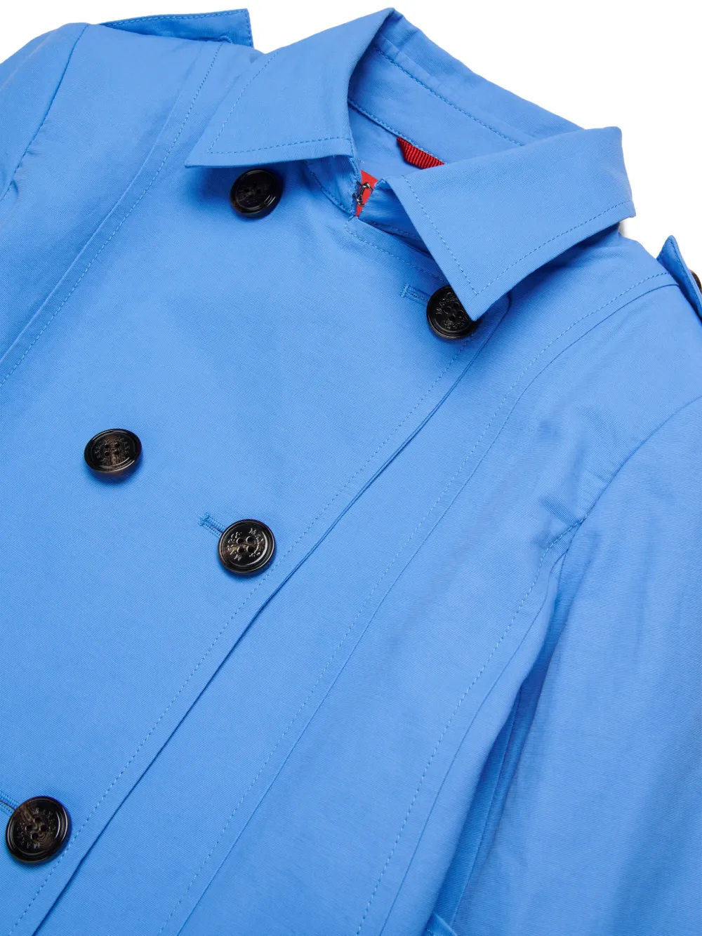  Max&co. Kids Double-breasted Logo-buttons Trench Coat - Blue 