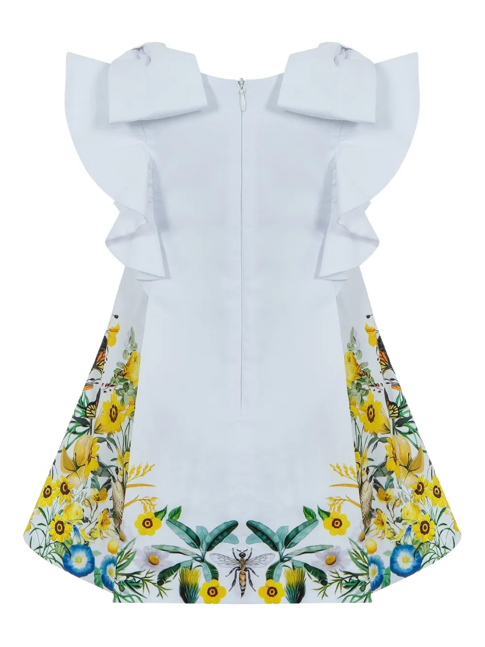 Lapin House x Mary Katrantzou jurk met bloemenprint en strikdetail Wit