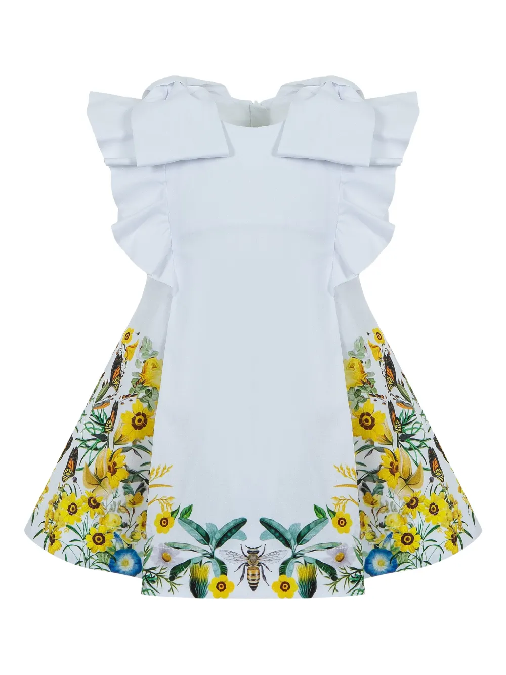 Lapin House x Mary Katrantzou Abito a fiori con fiocco - Bianco