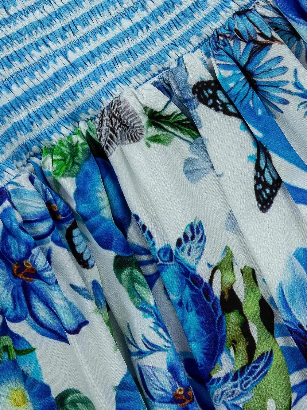 Lapin House x Mary Katrantzou gestreepte jurk met bloemenprint Wit