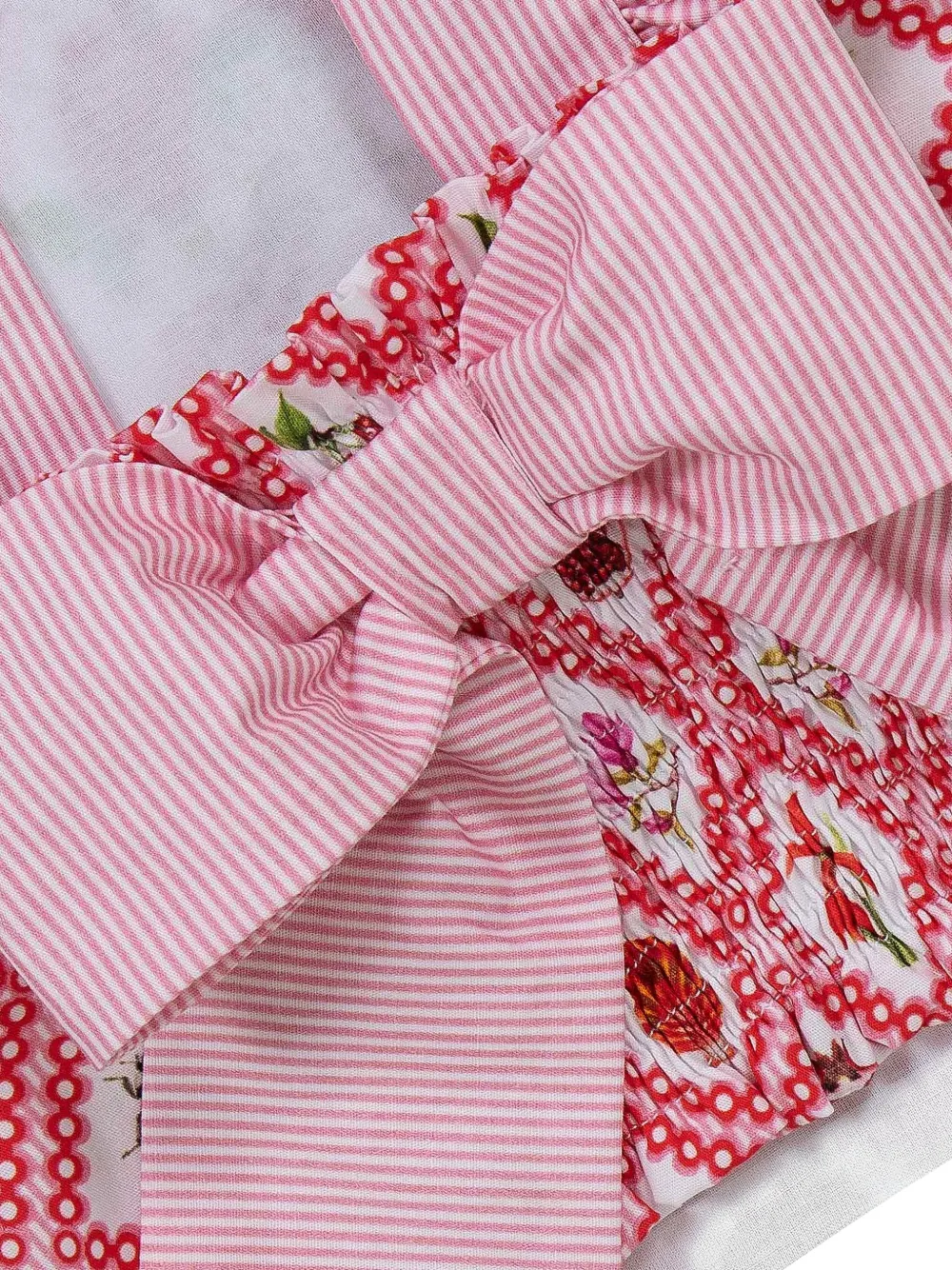 Lapin House x Mary Katrantzou gestreepte shorts met ruches Rood