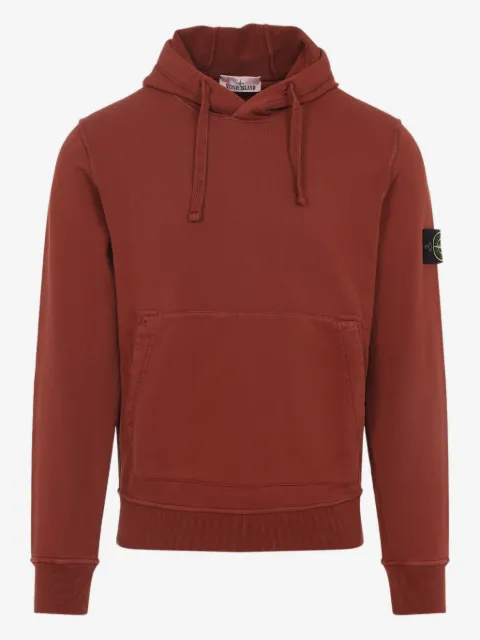 Stone Island 6100062 organic cotton fleece hooded sweatshirt