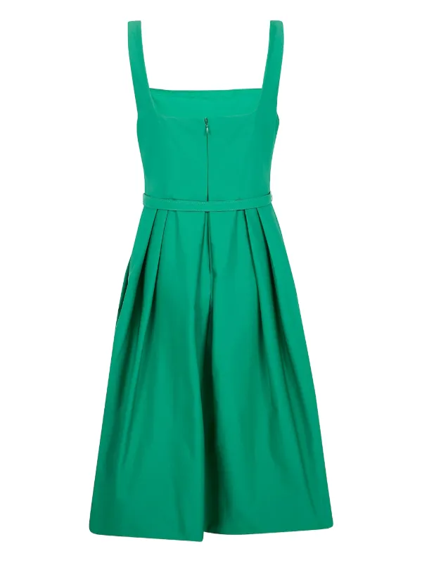 Ralph Lauren Pleated Belted Dress - Green Ralph Lauren Pleated Belted Dress - Green