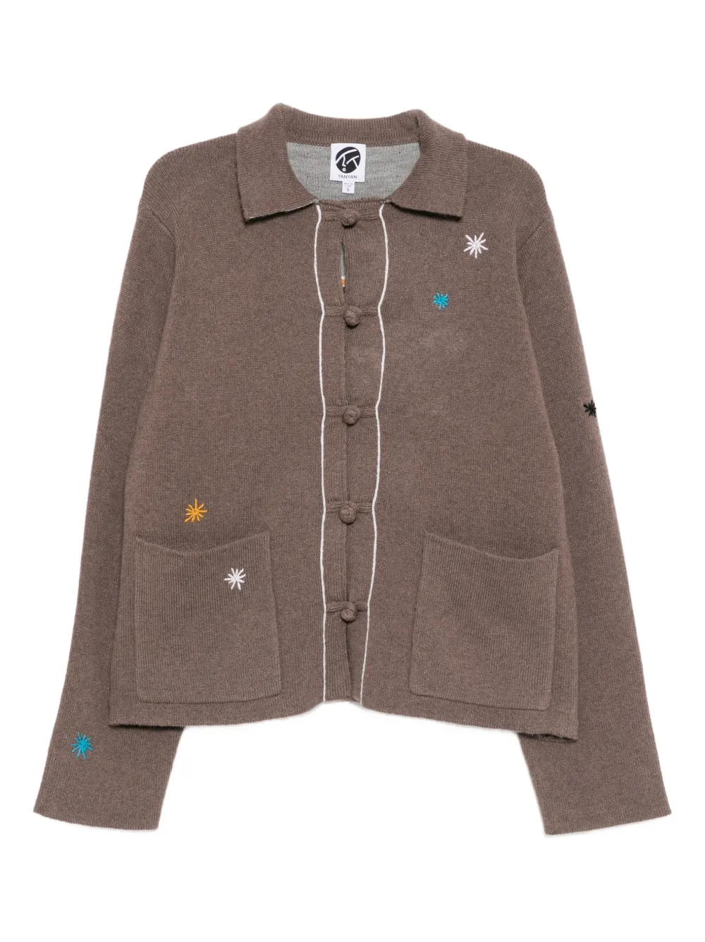 YANYAN KNITS horse-embroidered cardigan - Brown