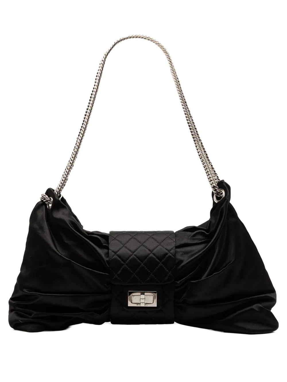 CHANEL Pre-Owned 2008-2009 Medium Satin Bow Mademoiselle Shoulder Bag tote bag - Nero