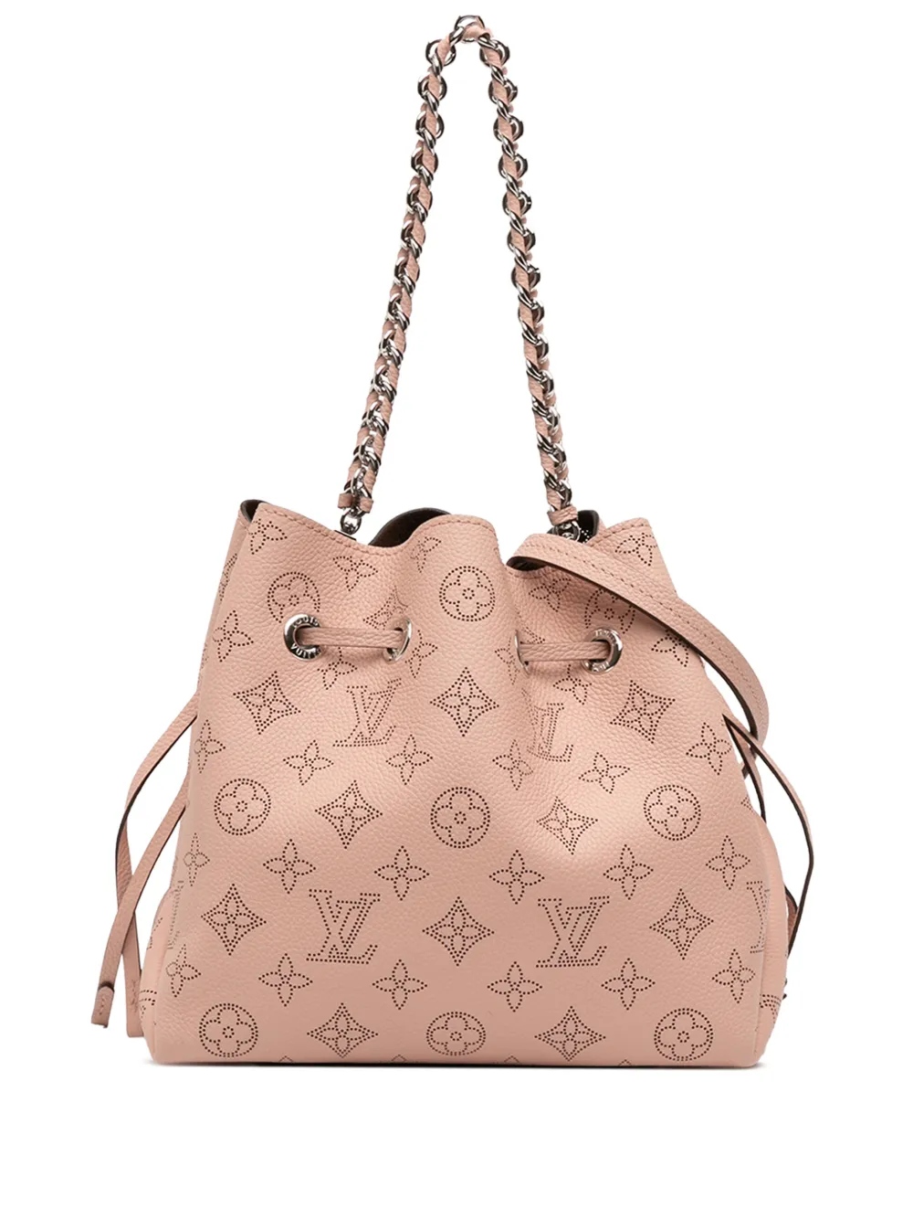 Pre-owned Louis Vuitton 2021-2025 Monogram Mahina Bella Satchel In Pink