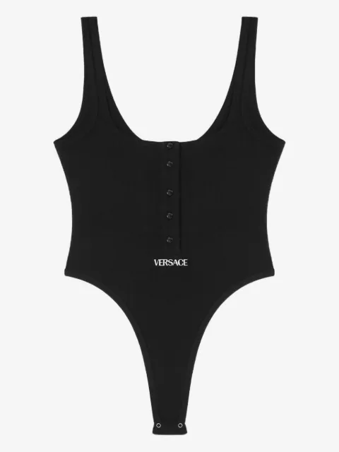Versace embroidered ribbed cotton bodysuit