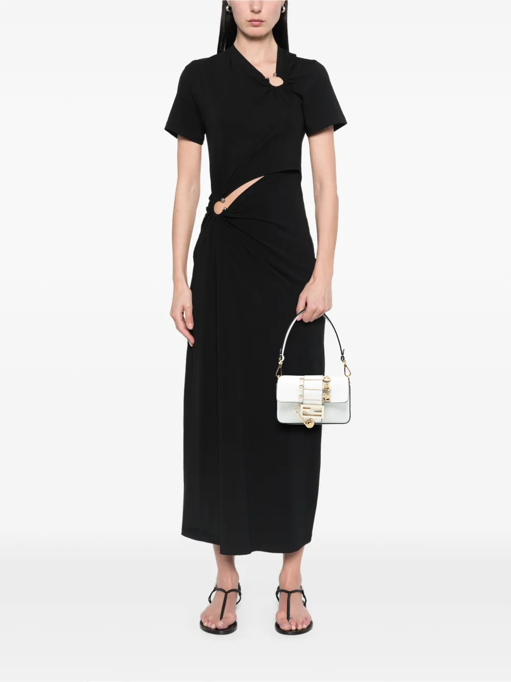 Fendi Pre-Owned 2010-2025 Versace Vitello Seta Fendace Mini Brooch Baguette satchel | Pre-Owned | Image 2