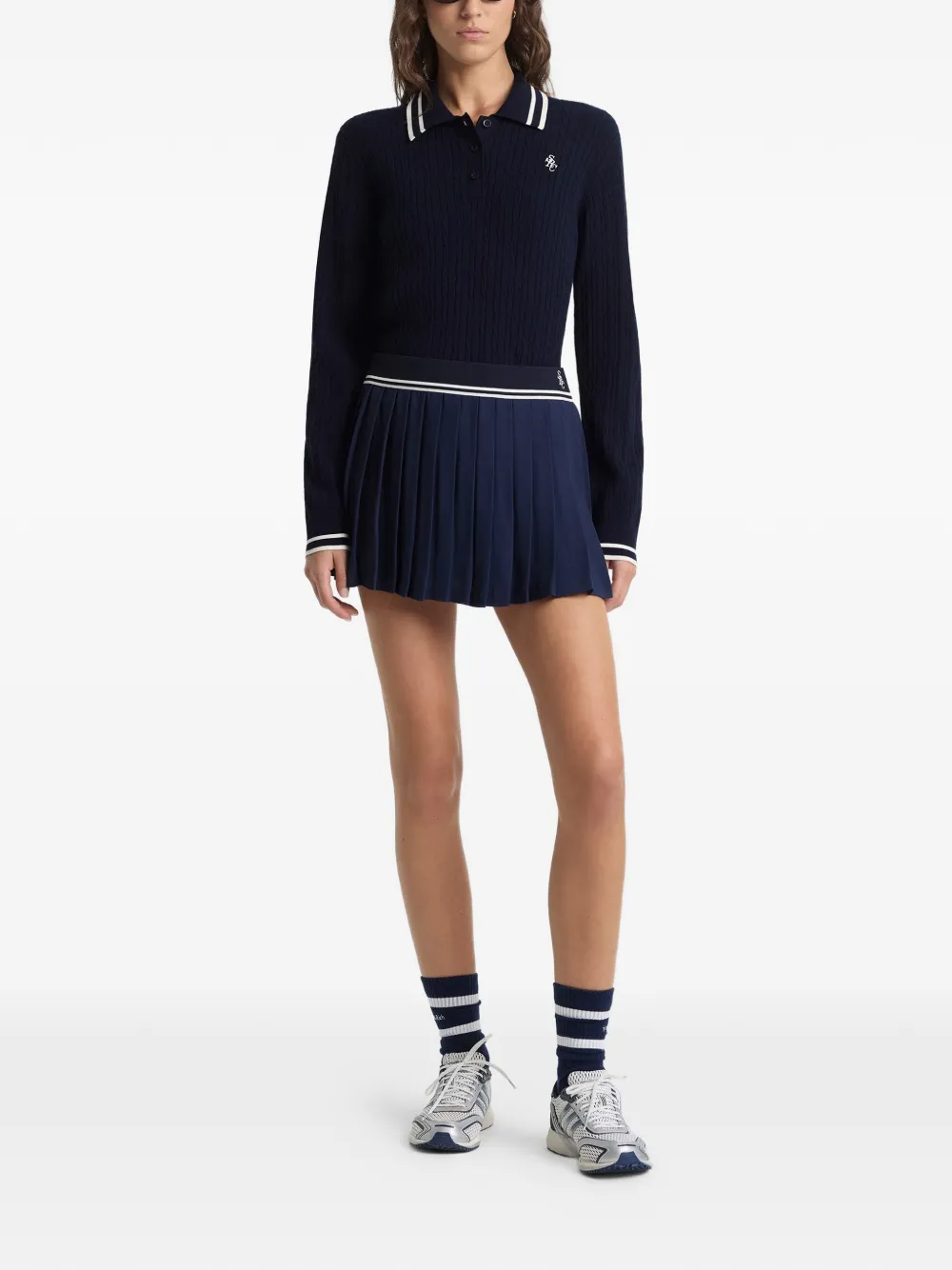 Sporty & Rich pleated mini skirt - Blauw