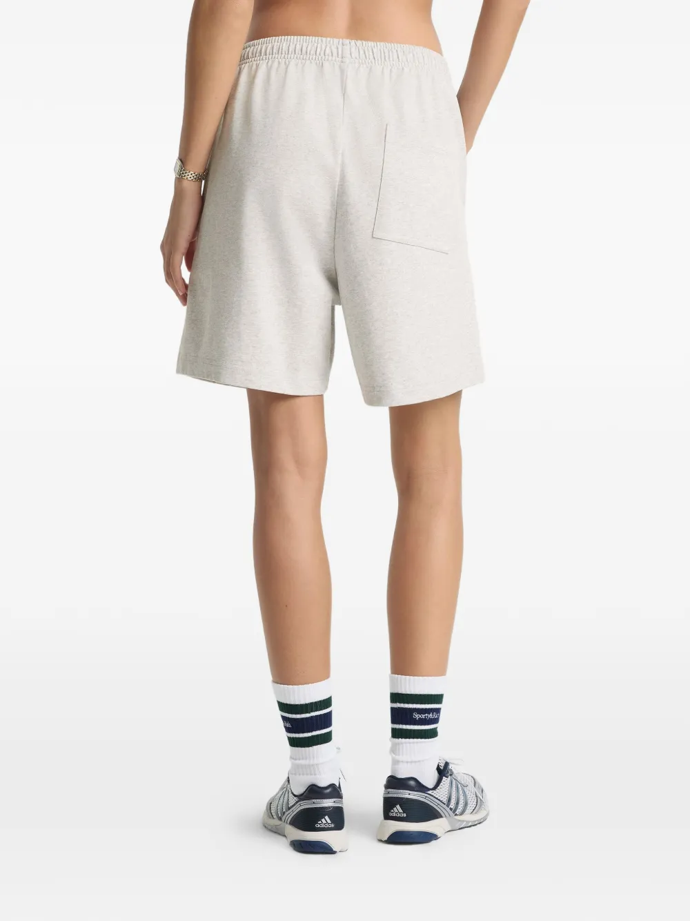 Sporty & Rich Elastische trainingsshorts met print Grijs
