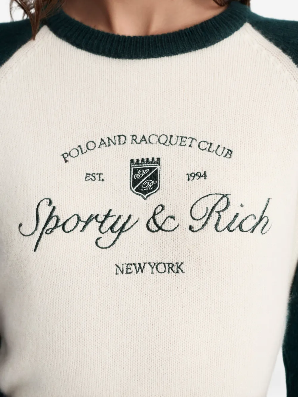 Sporty & Rich Trui met borduurwerk Beige