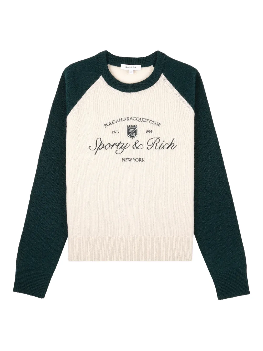 Sporty & Rich long-sleeved embroidered sweater - Nude
