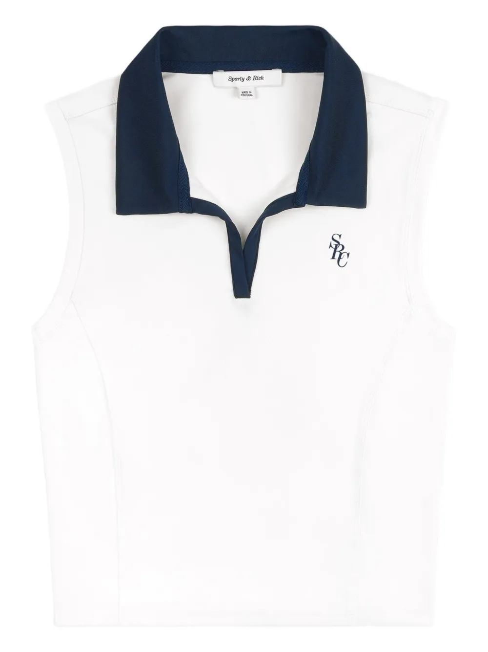 Sporty & Rich pollared sleeveless T-shirt - Bianco