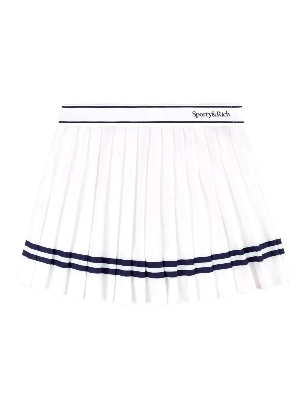 Sporty & Rich striped pleated mini skirt - Bianco