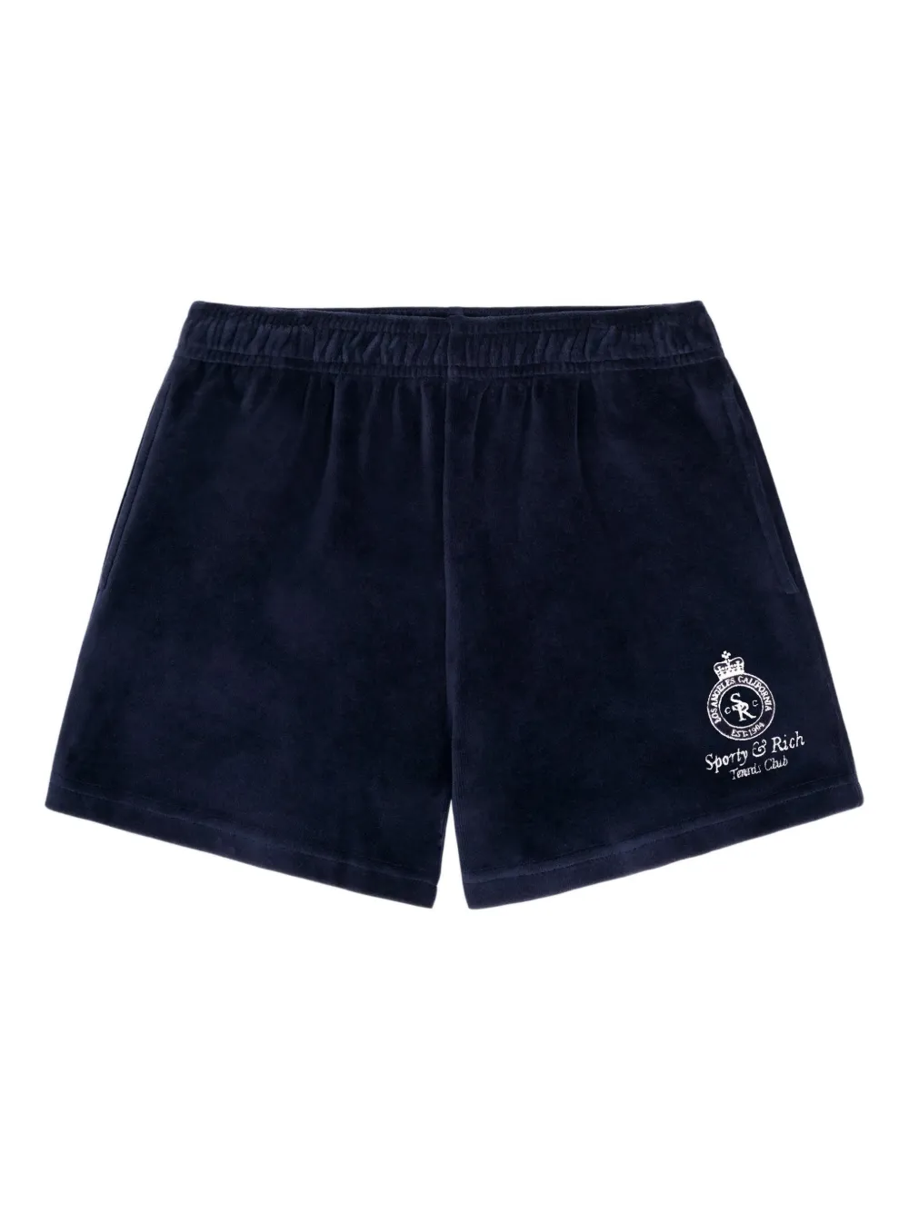 Sporty & Rich logo-embroidery shorts - Blau