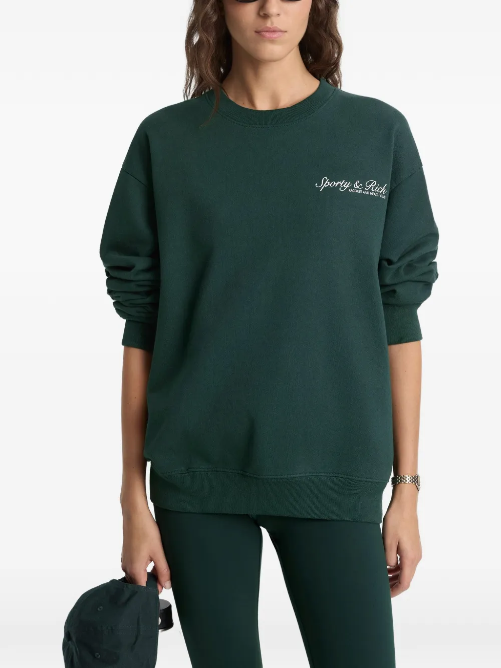 Sporty & Rich Trui met ronde hals en print Groen