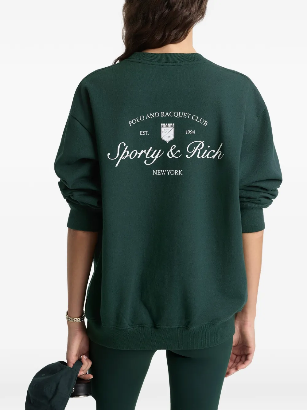 Sporty & Rich Trui met ronde hals en print Groen