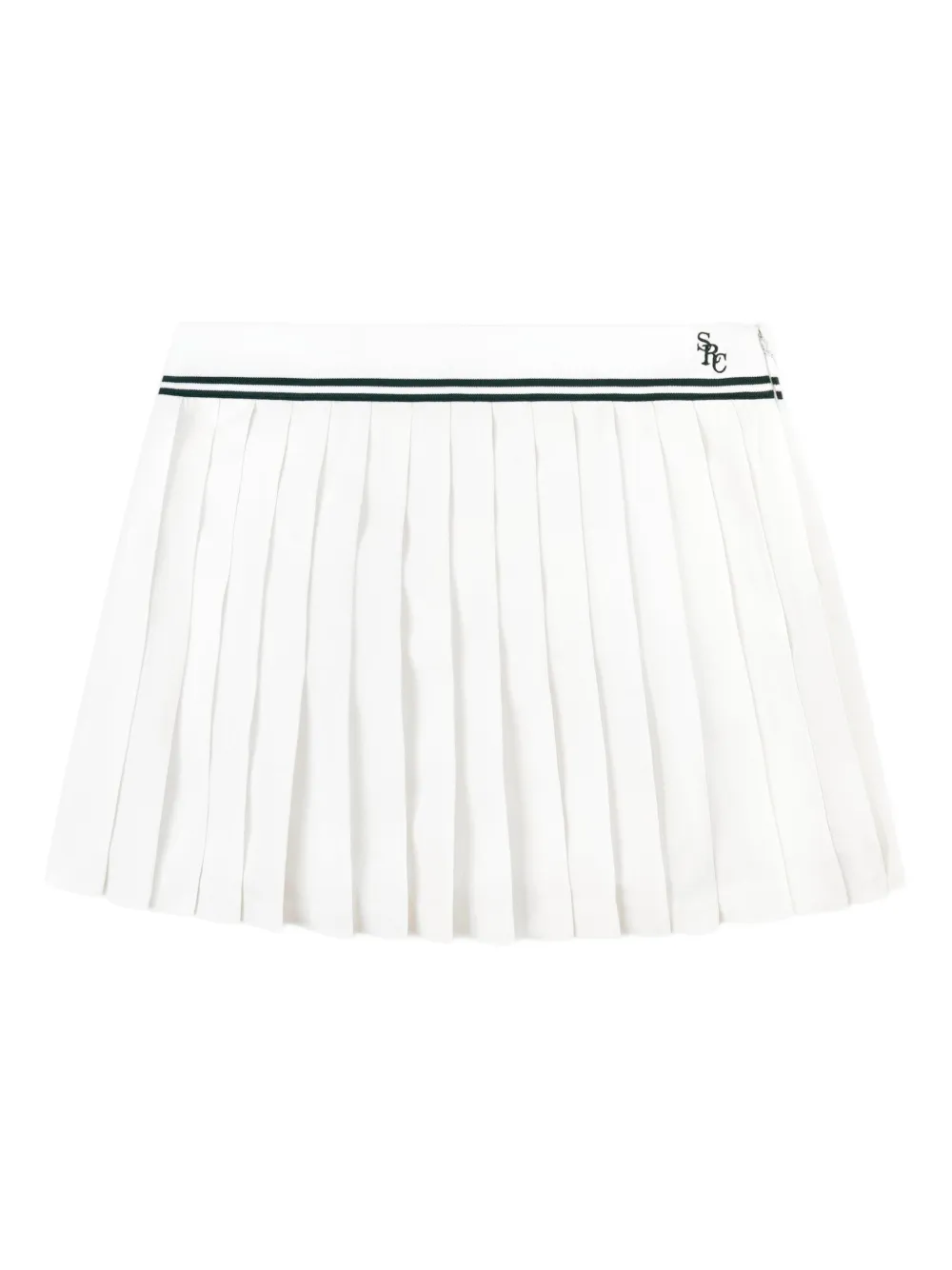 Sporty & Rich pleated striped mini skirt - Bianco