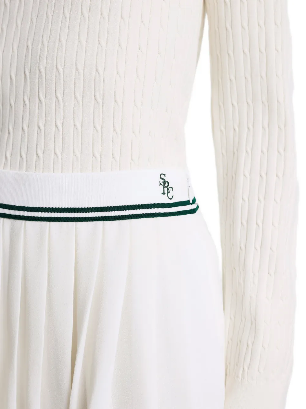 Sporty & Rich Gestreepte plooirok Wit