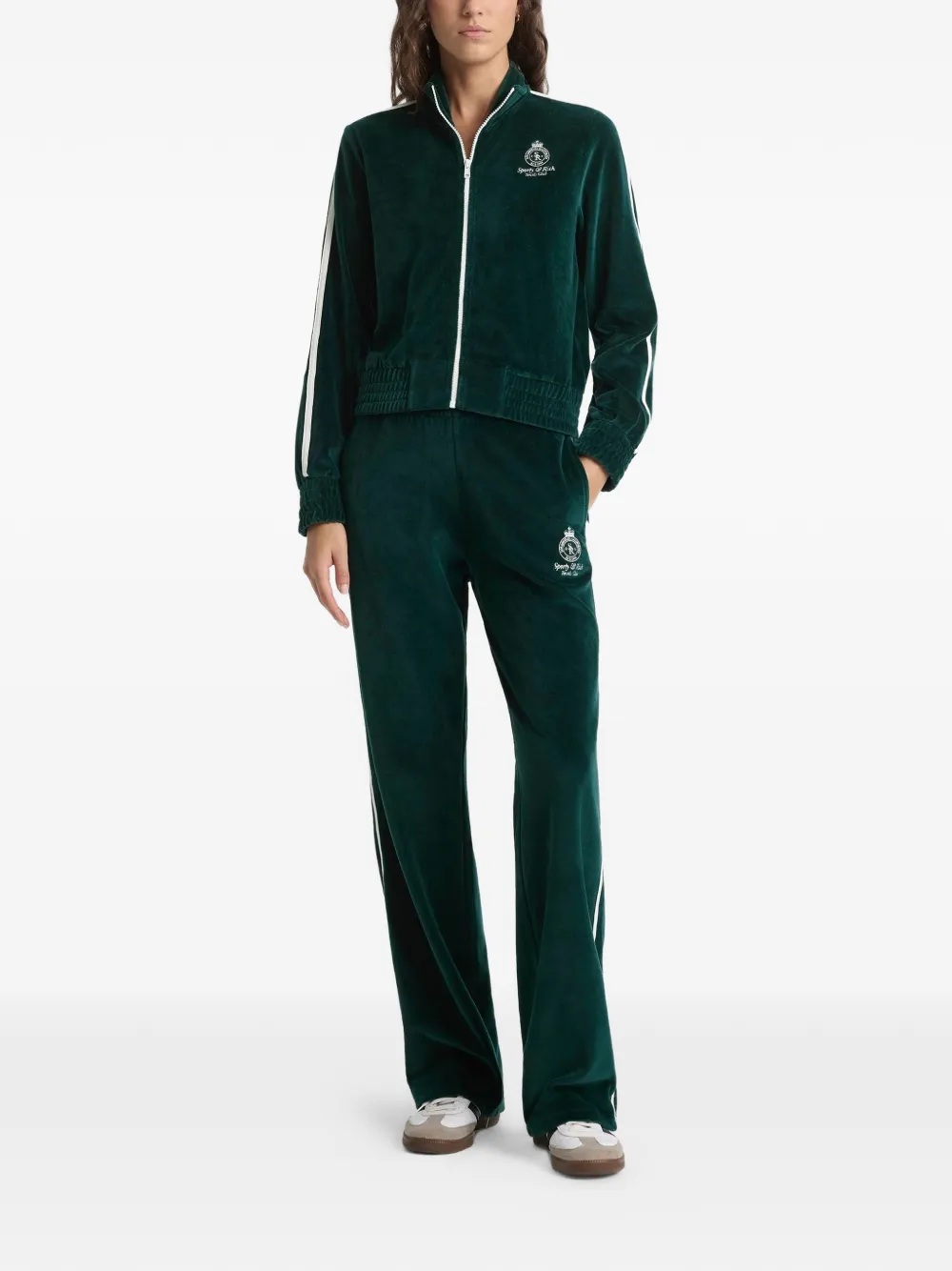  Sporty & Rich Zip-up Striped Sweater - Green 