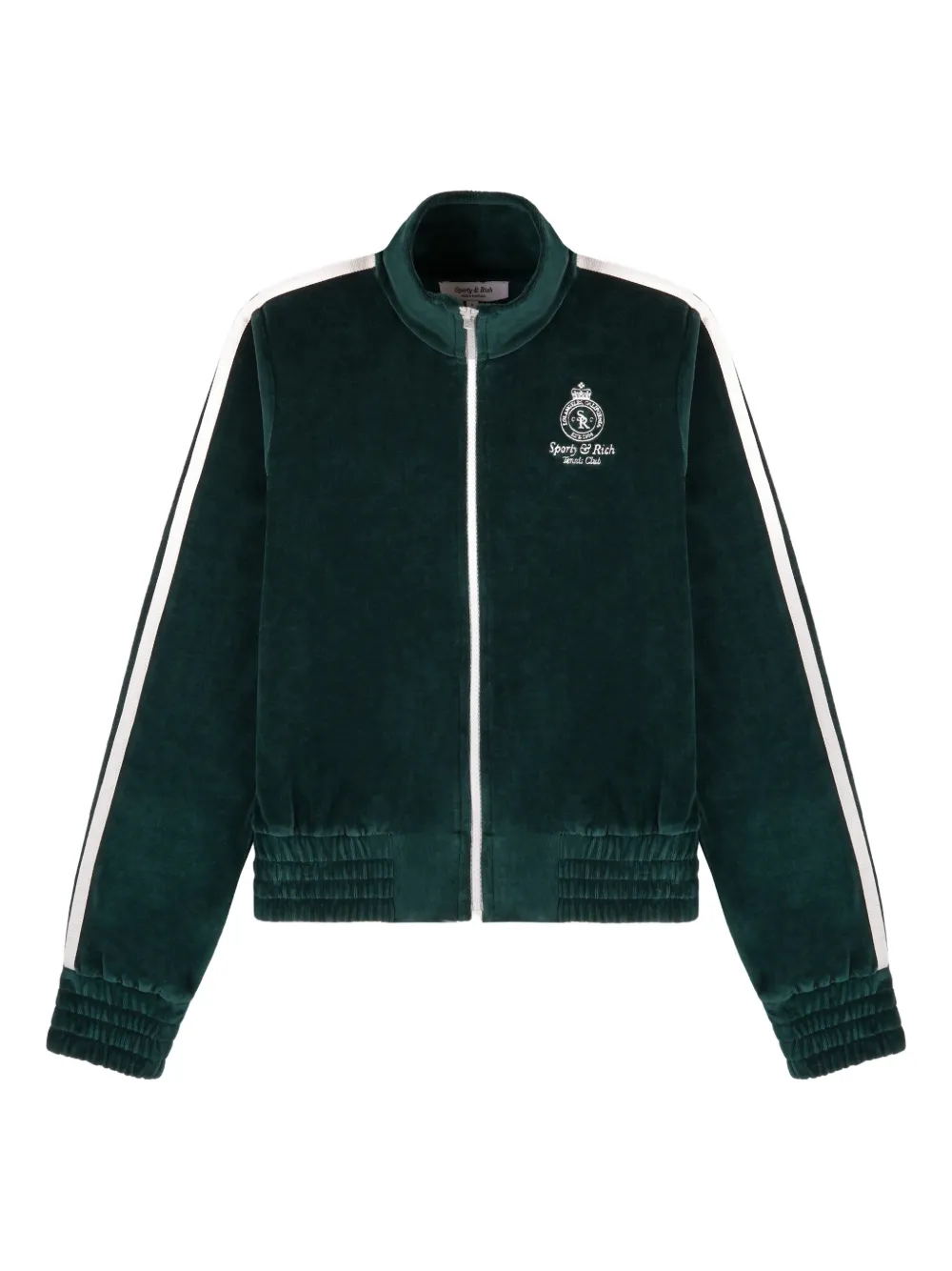 Sporty & Rich zip-up striped sweater - Grün