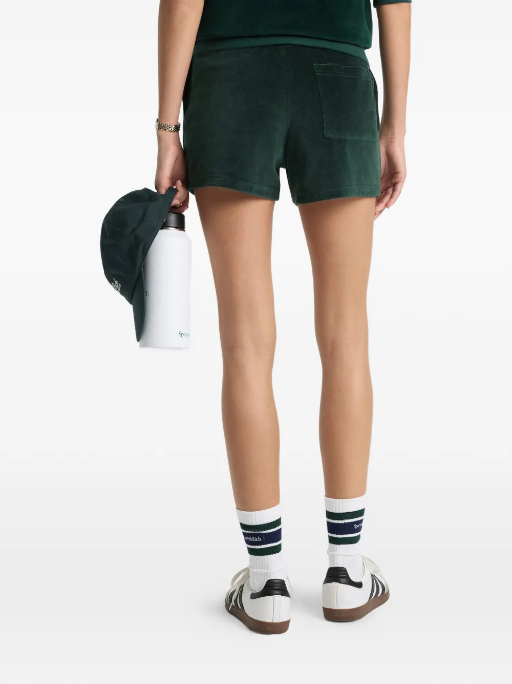 Sporty & Rich Zwembroek met geborduurd logo Groen