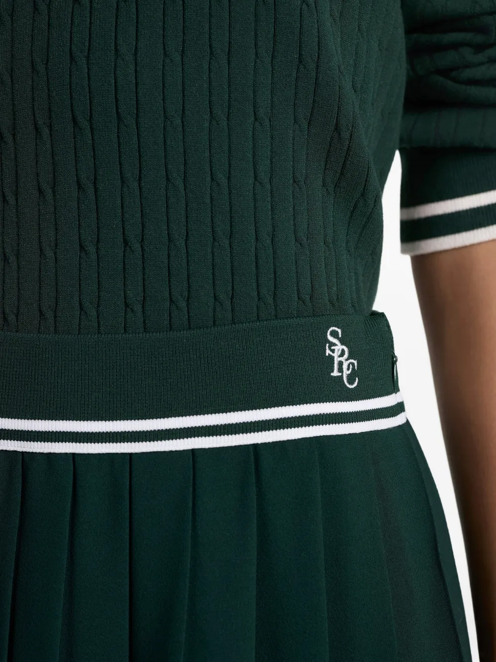 Sporty & Rich Mini-plooirok met geborduurd logo Groen