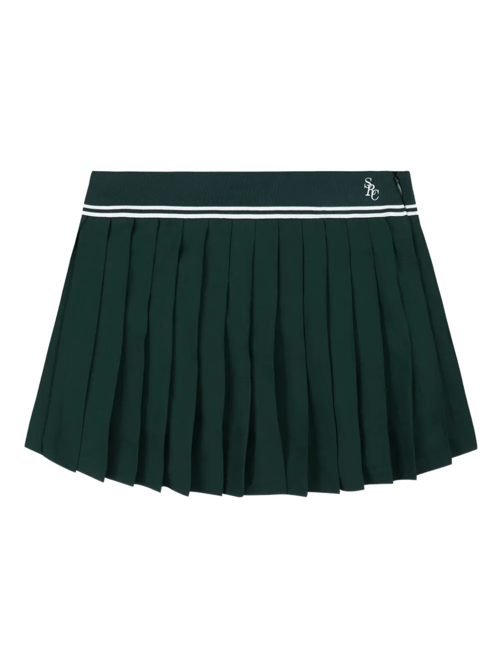 Sporty & Rich pleated logo-embroidery mini skirt - Grün