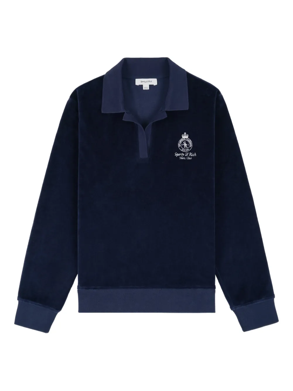 Sporty & Rich collared embroidered sweater - Blu