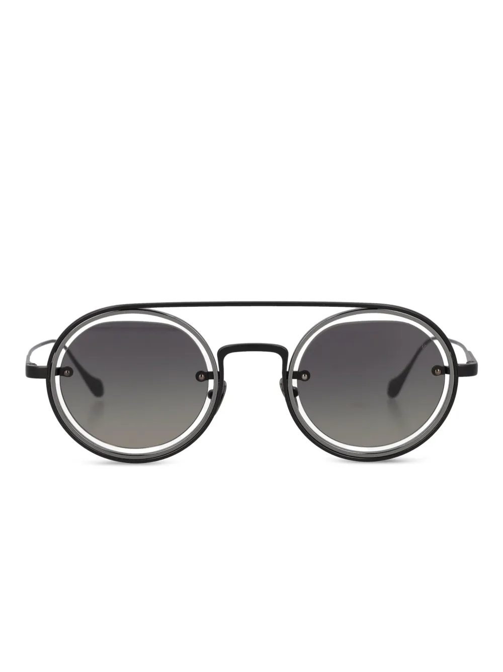 Giorgio Armani Pre-Owned round double-bridge sunglasses | Black | Image 1