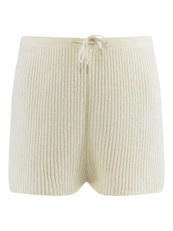 Le Kasha Knitted Shorts in Neutrals