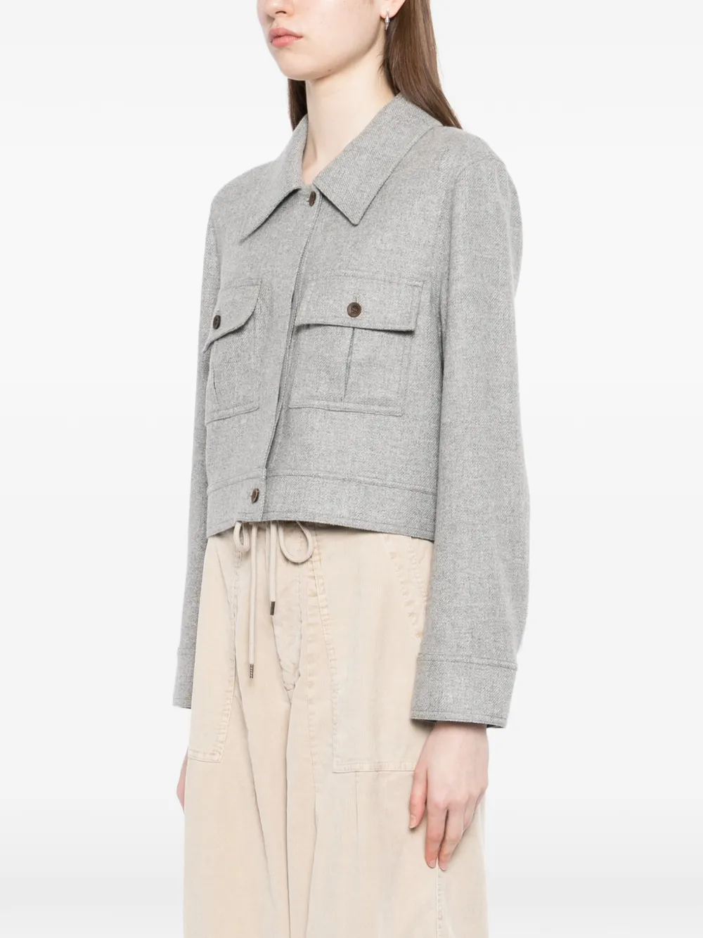  N.peal Cashmere Cropped Jacket - Grey 