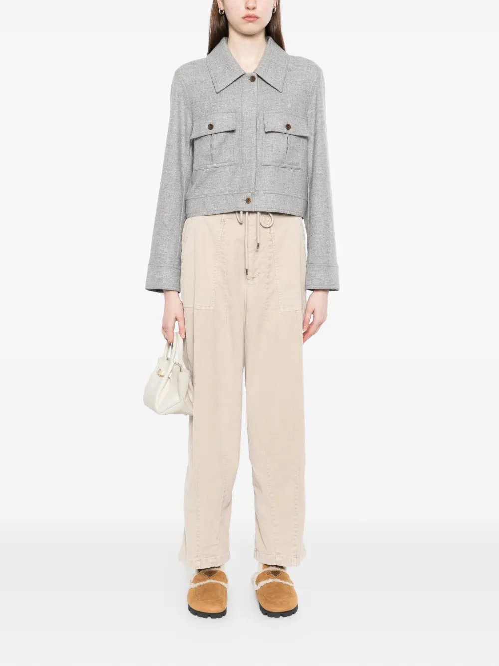  N.peal Cashmere Cropped Jacket - Grey 