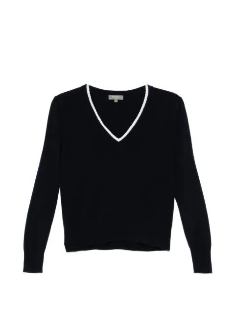 N.Peal — lace trim V-neck jumper