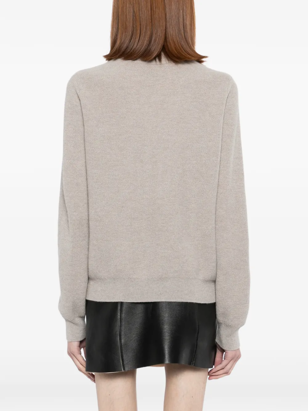Lace-Trim V-Neck Sweater