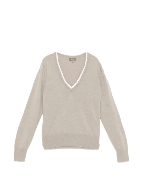 N.Peal — lace-trim V-neck sweater