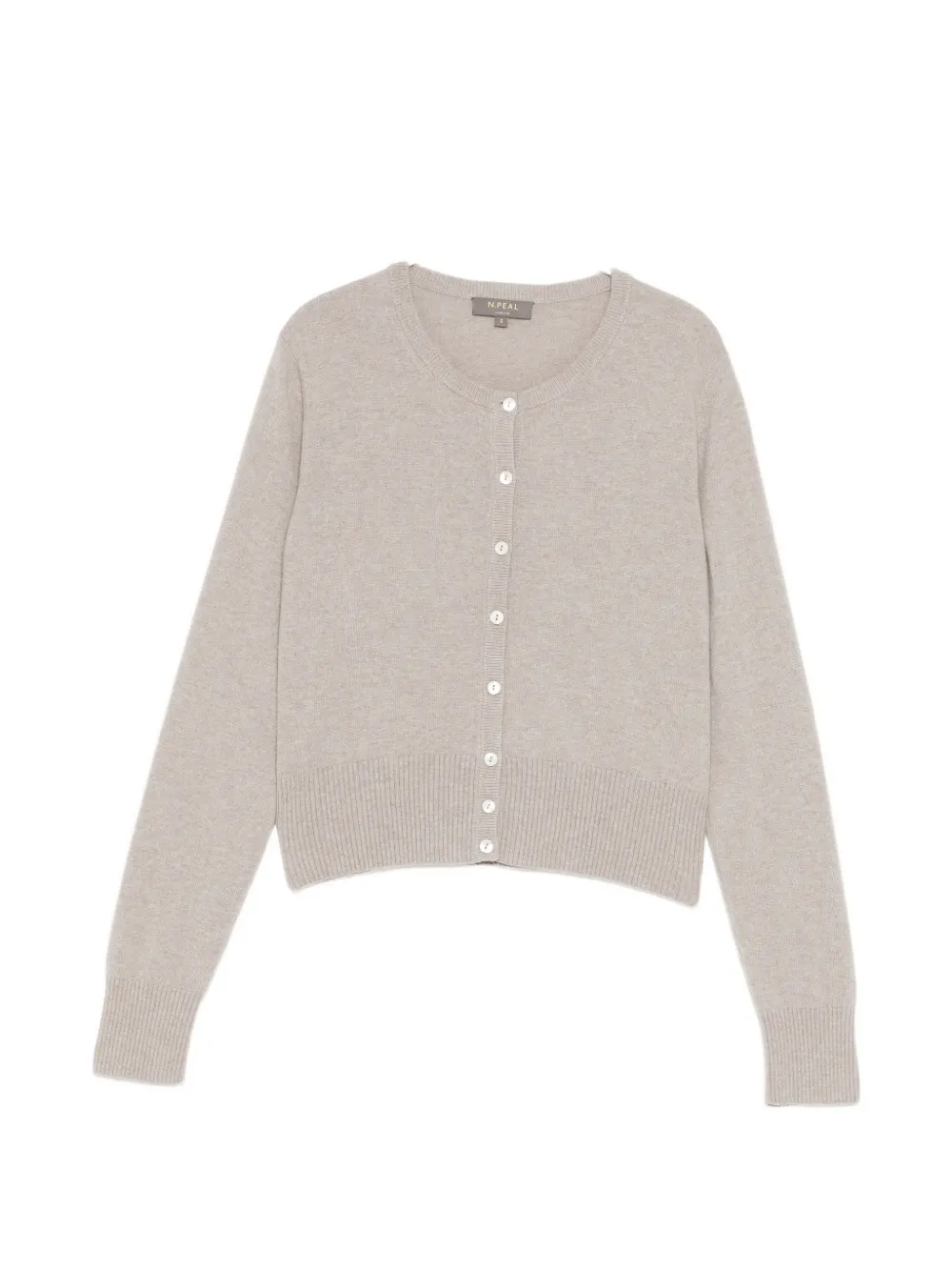N.Peal round neck cropped cardigan - Grigio