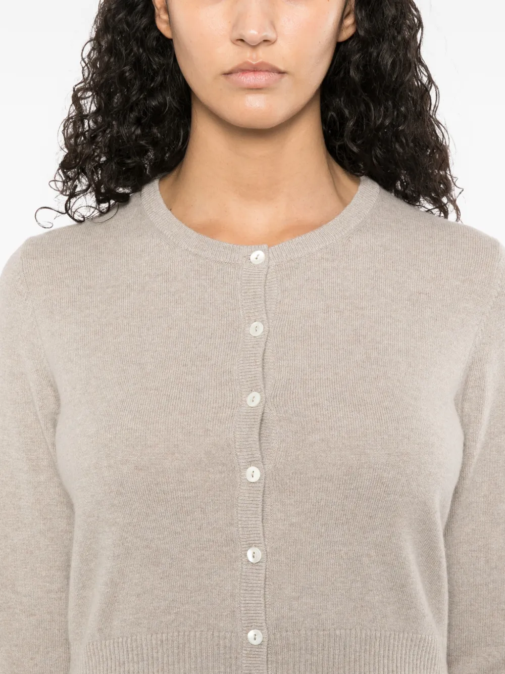 N.Peal Vest met ronde hals Grijs