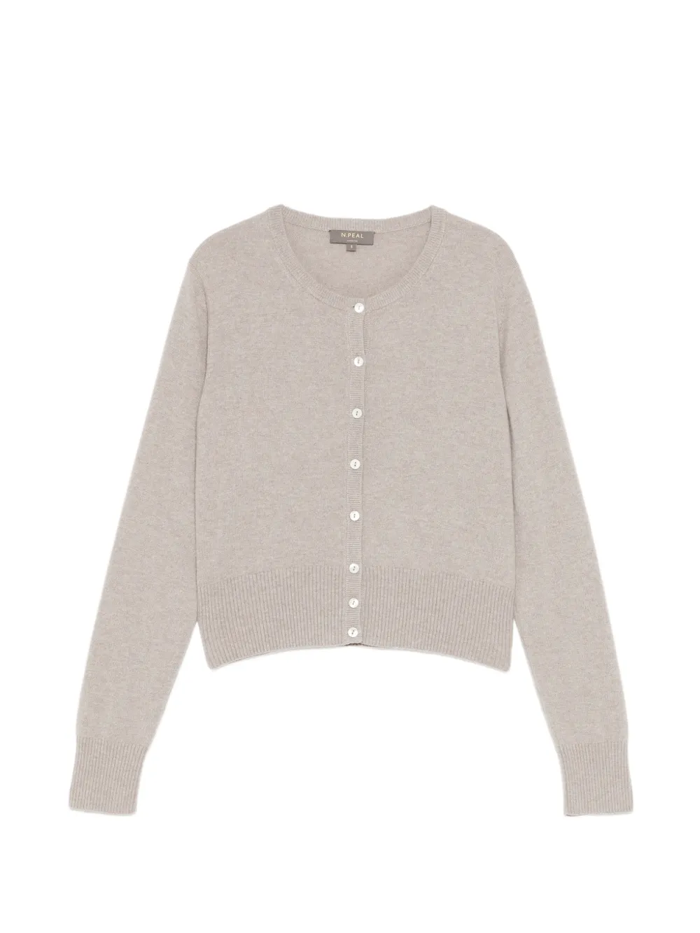 N.Peal round neck cropped cardigan - Grigio