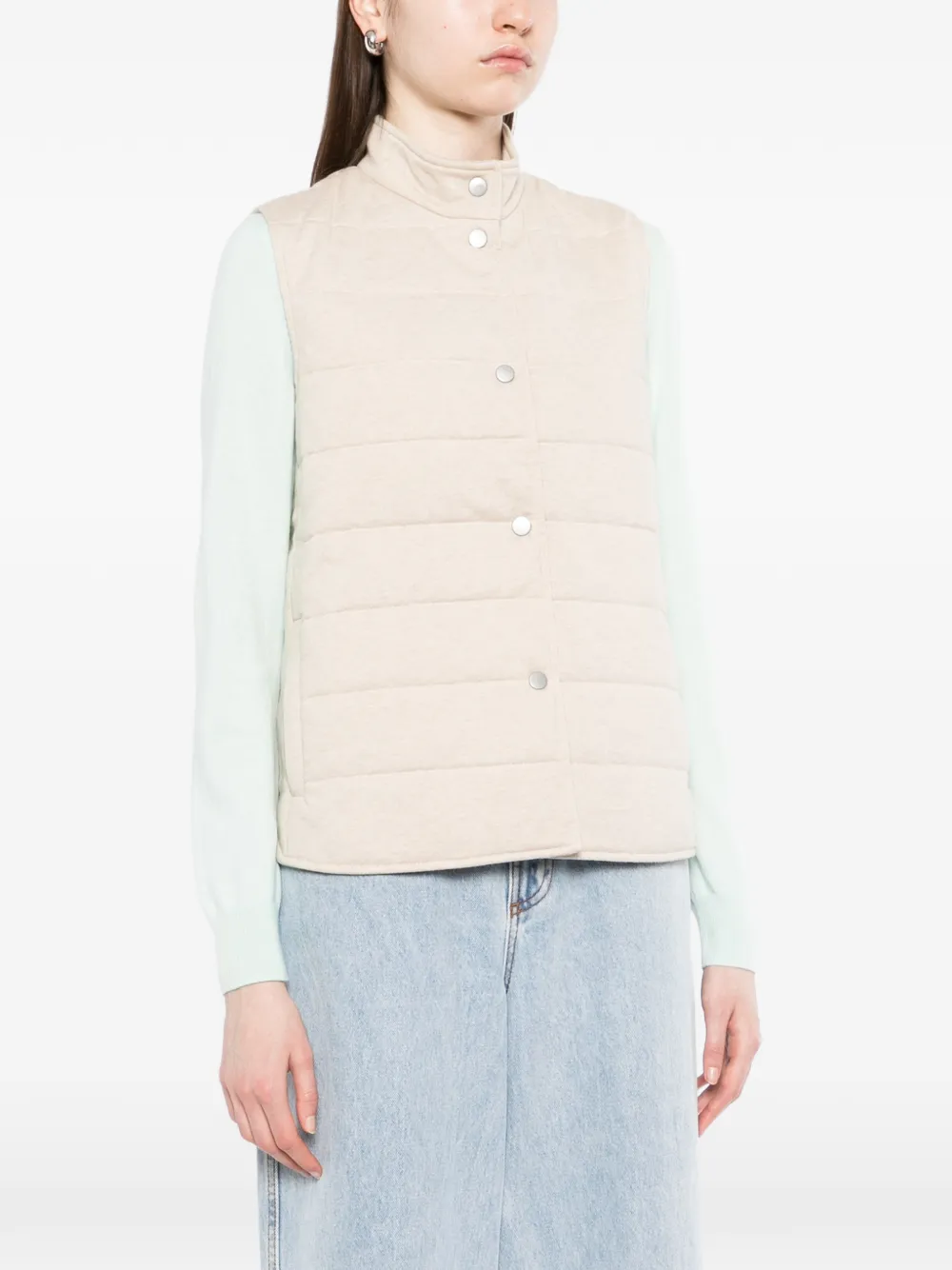 N.Peal Bodywarmer met knopen Beige