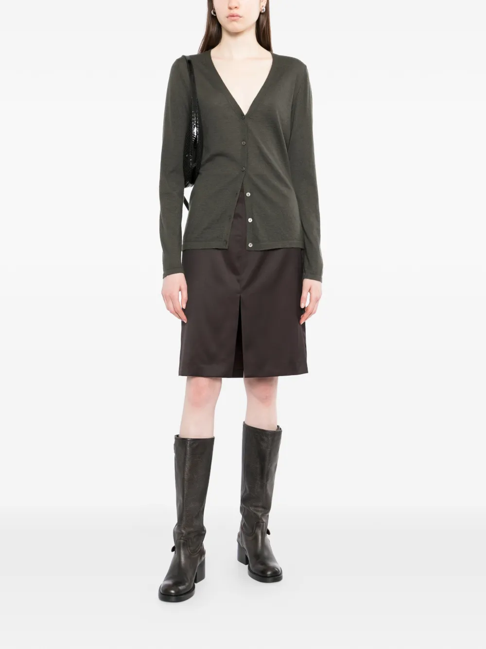 N.Peal Vest met V-hals Groen