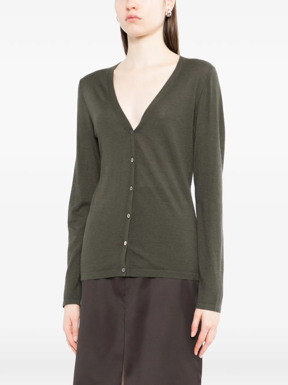 N.Peal Vest met V-hals Groen