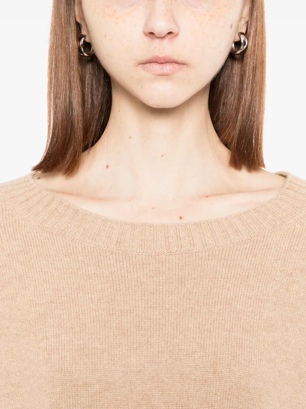N.Peal Cropped trui met boothals Beige