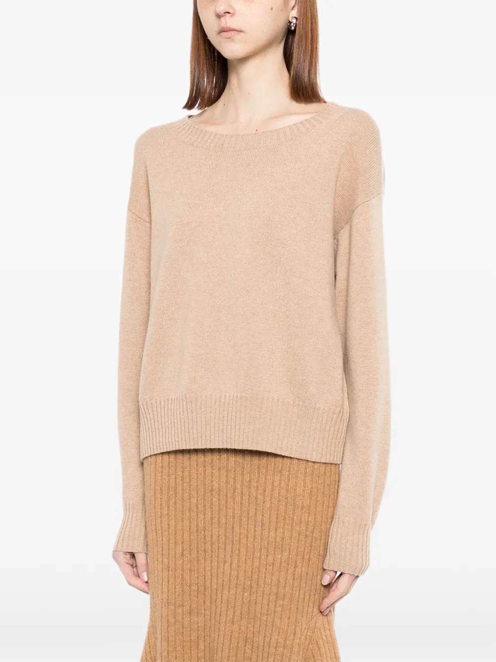 N.Peal Cropped trui met boothals Beige